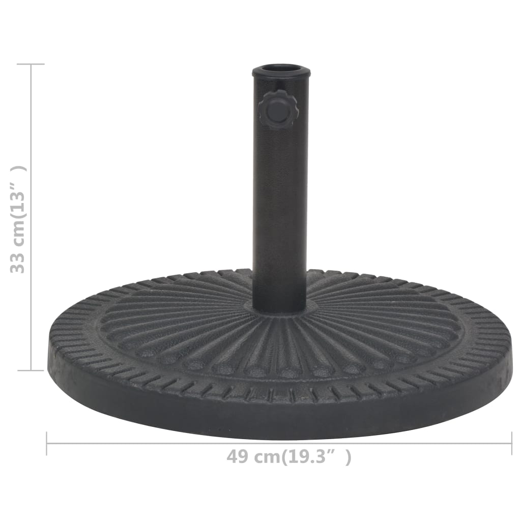 Outdoor Umbrella Bases Parasol Base Resin Round Black Resin + Steel 29 Kg Black