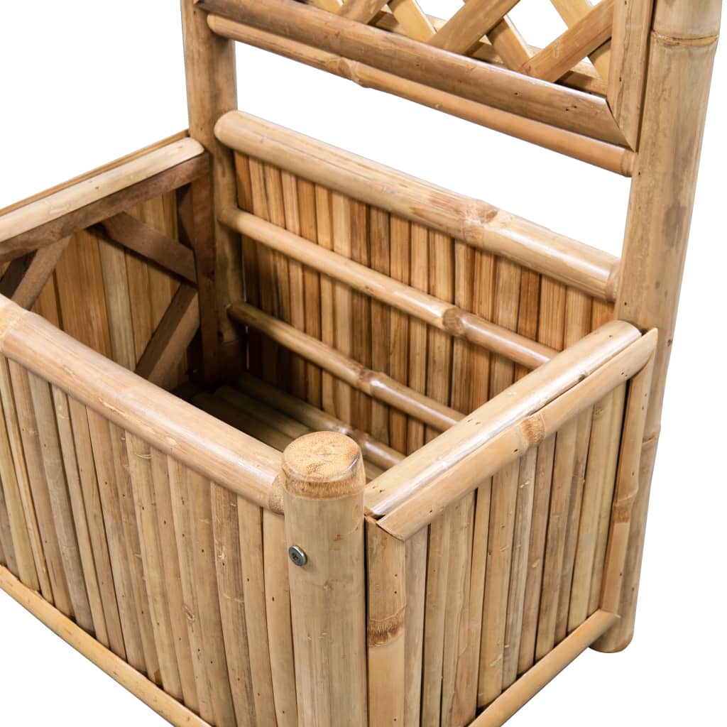 Garden Raised Bed With Trellis Bamboo