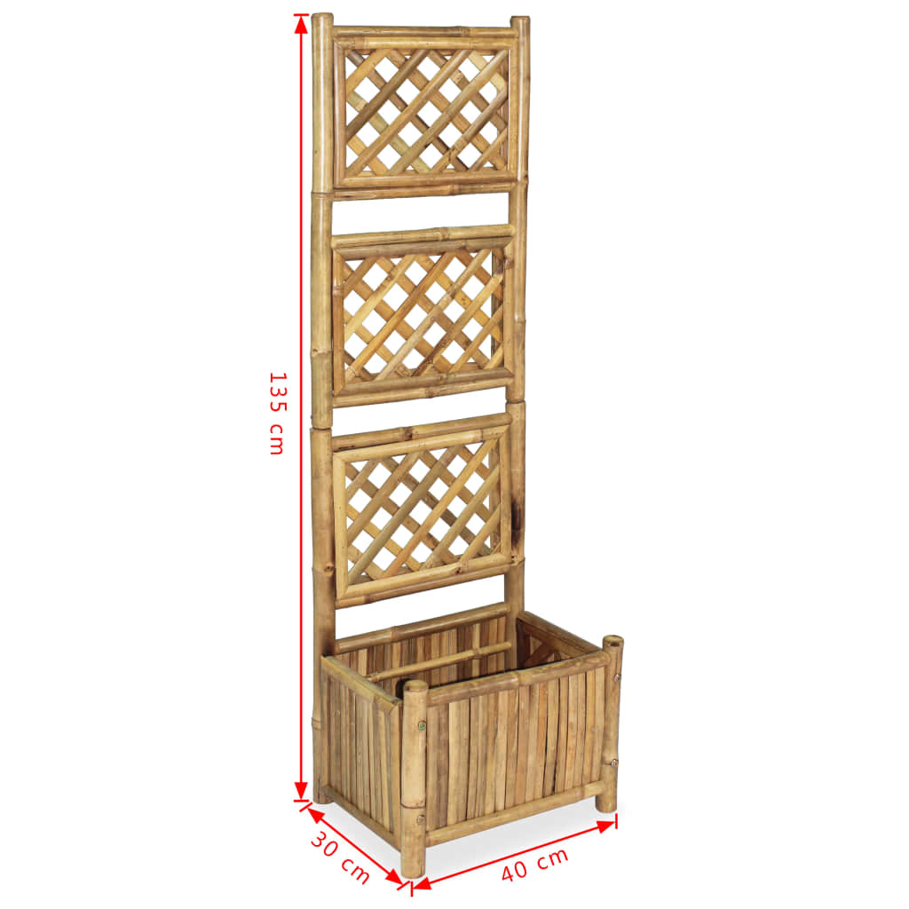 Garden Raised Bed With Trellis Bamboo