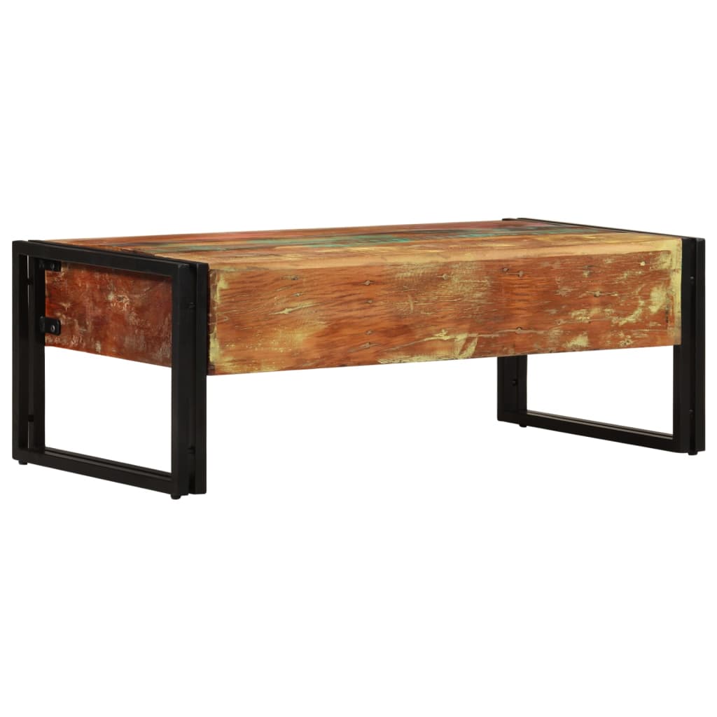 Coffee Table 3 Drawers Solid Reclaimed Wood 100X50X35 Cm 100 cm