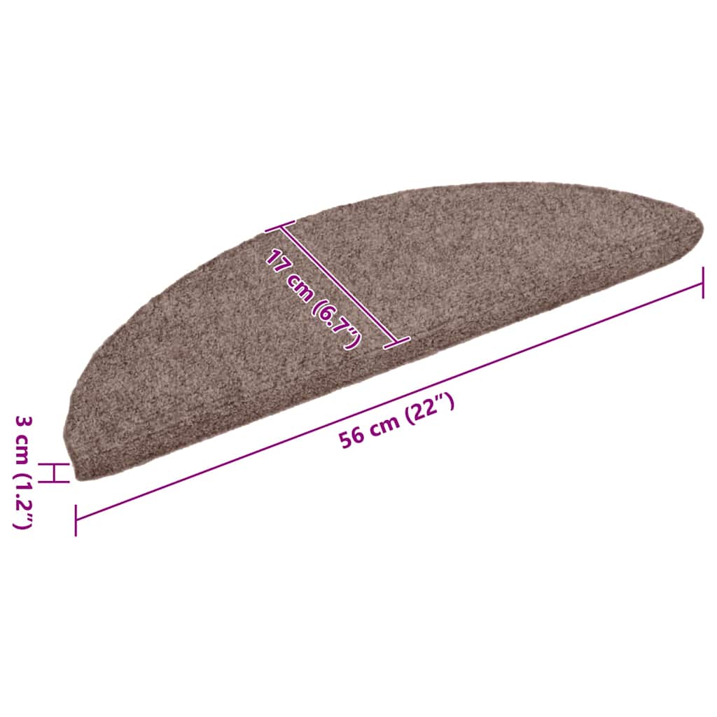 Stair Treads Mat Set Of 15 Cream Polypropylene Standard