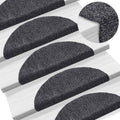 Stair Mats Self-Adhesive 15 Pcs Half Round