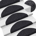 Stair Mats Self-Adhesive 15 Pcs Half Round