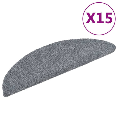 Stair Mats Self-Adhesive 15 Pcs Half Round