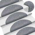 Stair Mats Self-Adhesive 15 Pcs Half Round