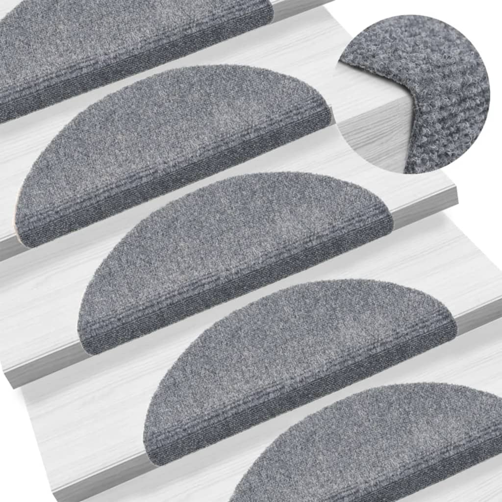 Stair Mats Self-Adhesive 15 Pcs Half Round