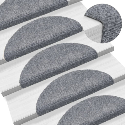 Stair Mats Self-Adhesive 15 Pcs Half Round