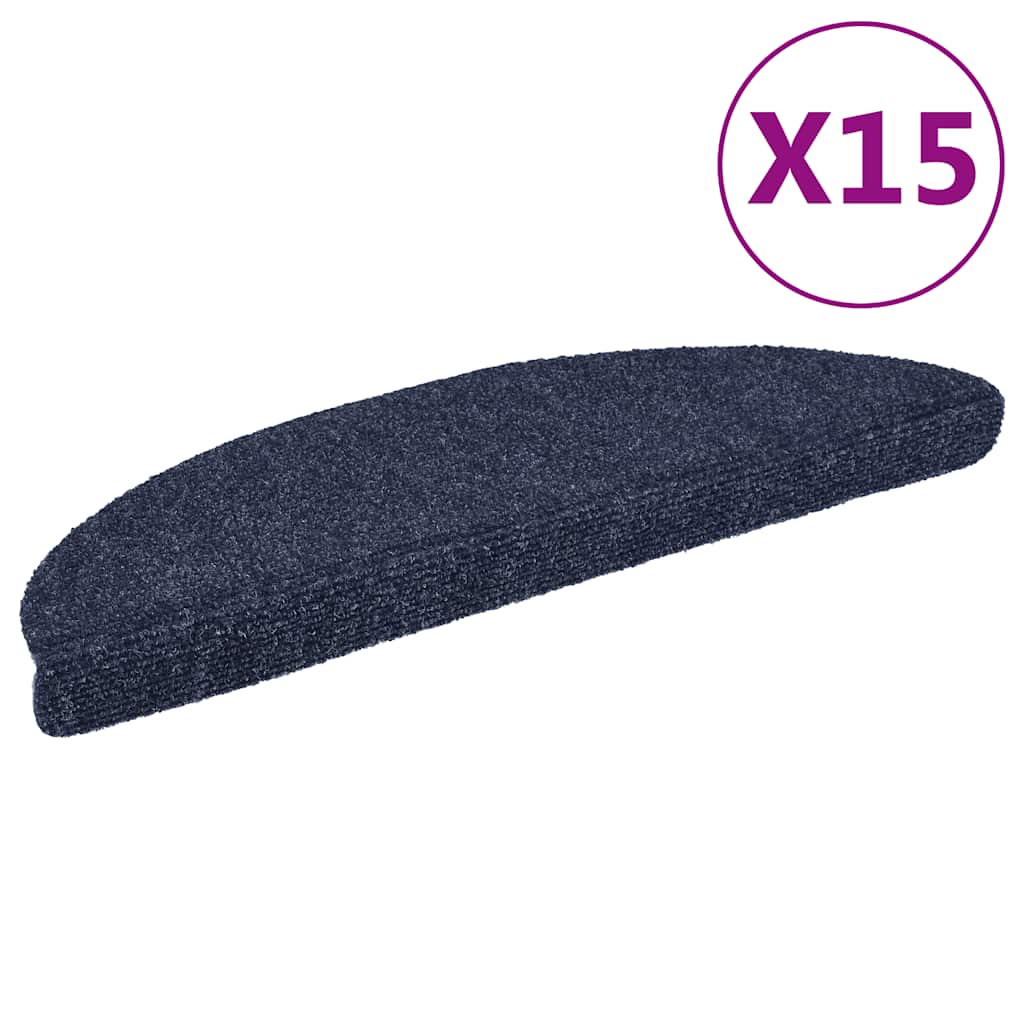 Stair Mats Self-Adhesive 15 Pcs Half Round