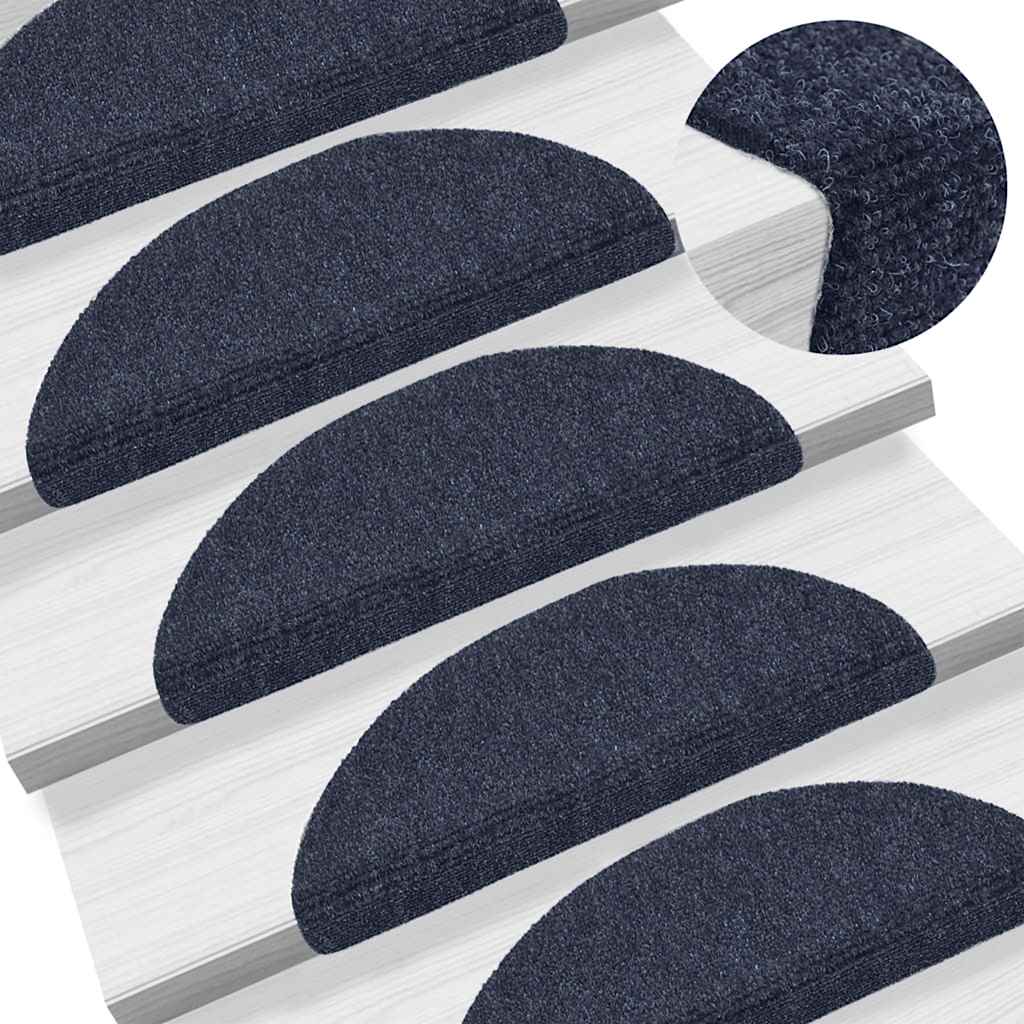 Stair Mats Self-Adhesive 15 Pcs Half Round