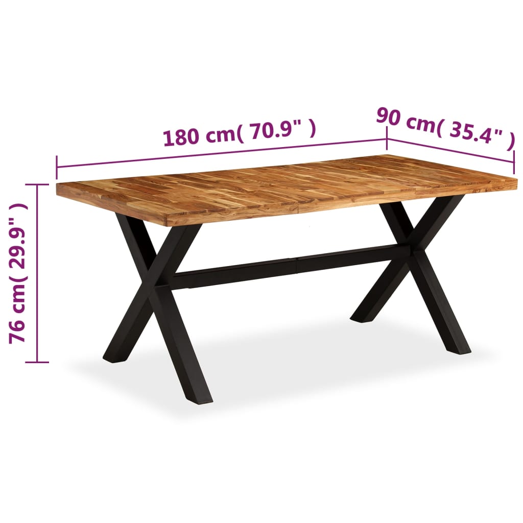 Dining Table Solid Acacia And Mango Wood 180X90X76 Cm