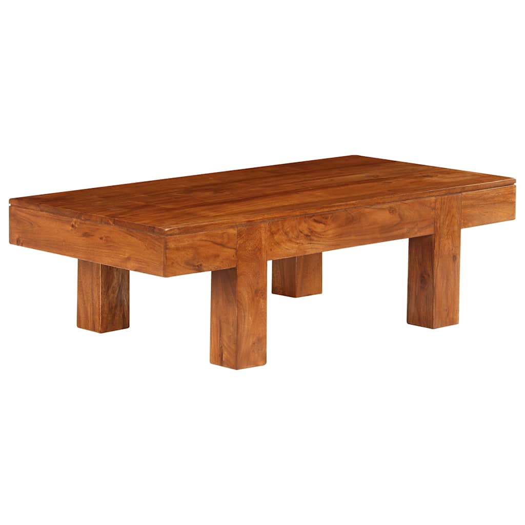 Coffee Table Solid Acacia Wood Honey Finish Rustic Living Room 100cm 100 cm