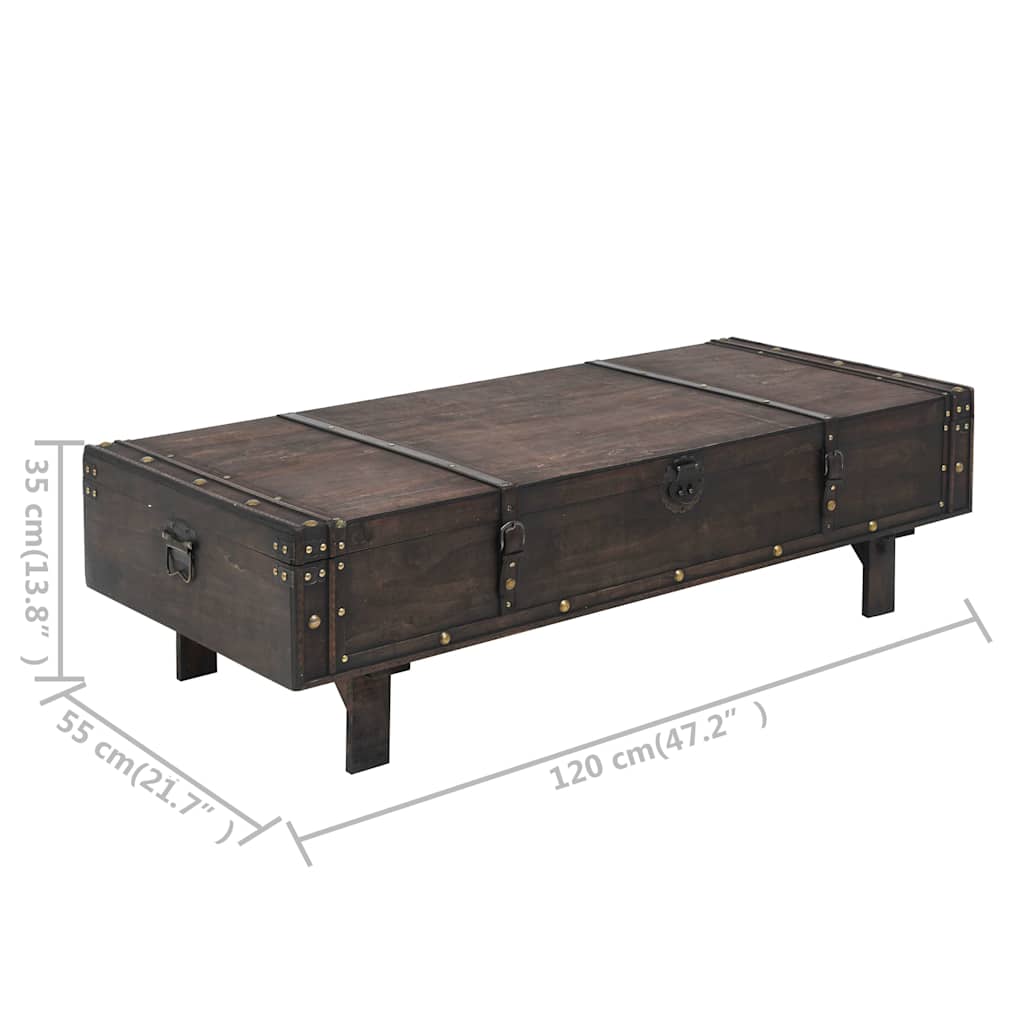 Coffee Table Plywood Vintage Style 120X55X35 Cm Brown 120 cm