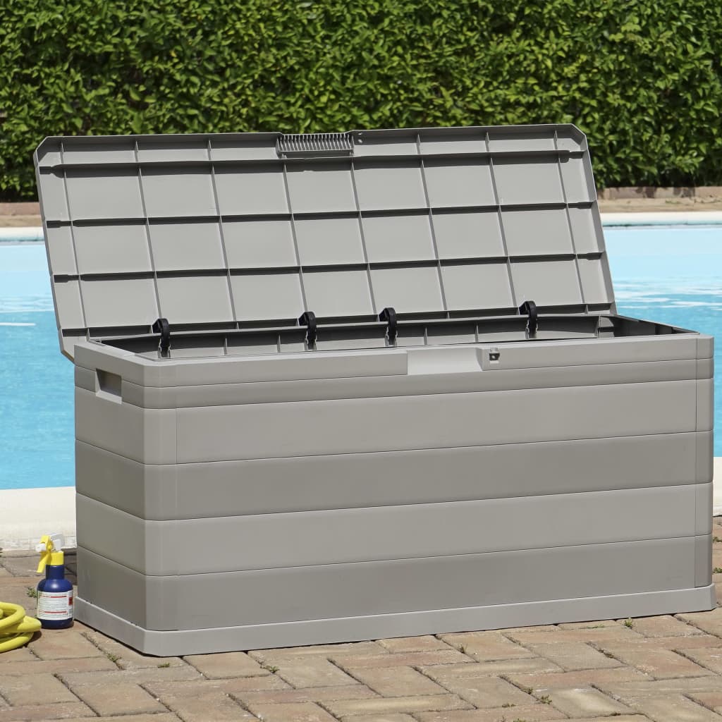 Garden Storage Box Grey 117X45X56 Cm