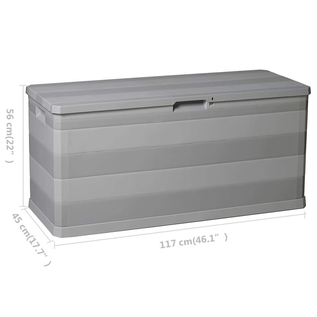 Garden Storage Box Grey 117X45X56 Cm