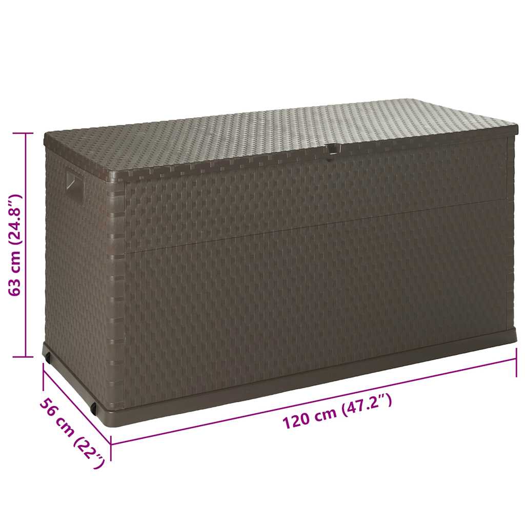 Outdoor Storage Boxes Garden Box 120X56X63 Cm Pp Rattan brown anthracite 120 cm