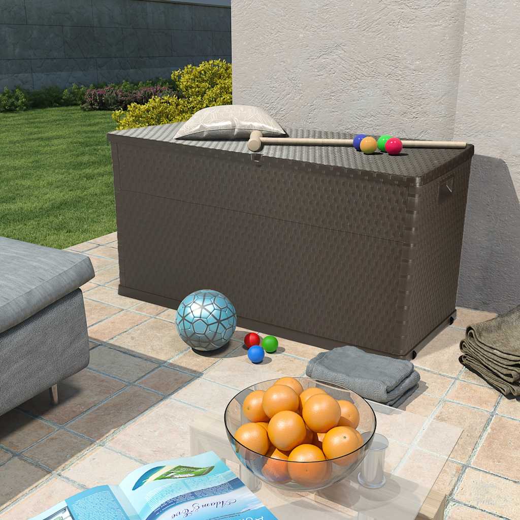 Outdoor Storage Boxes Garden Box 120X56X63 Cm Pp Rattan brown anthracite 120 cm