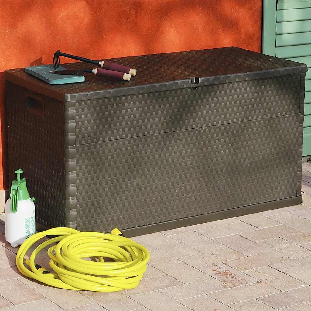 Outdoor Storage Boxes Garden Box 120X56X63 Cm Pp Rattan brown anthracite 120 cm