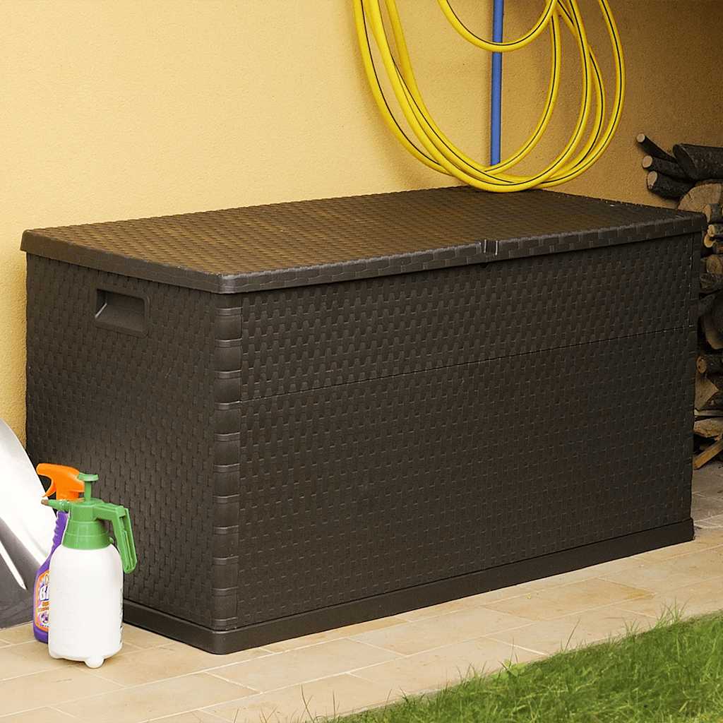 Outdoor Storage Boxes Garden Box 120X56X63 Cm Pp Rattan brown anthracite 120 cm