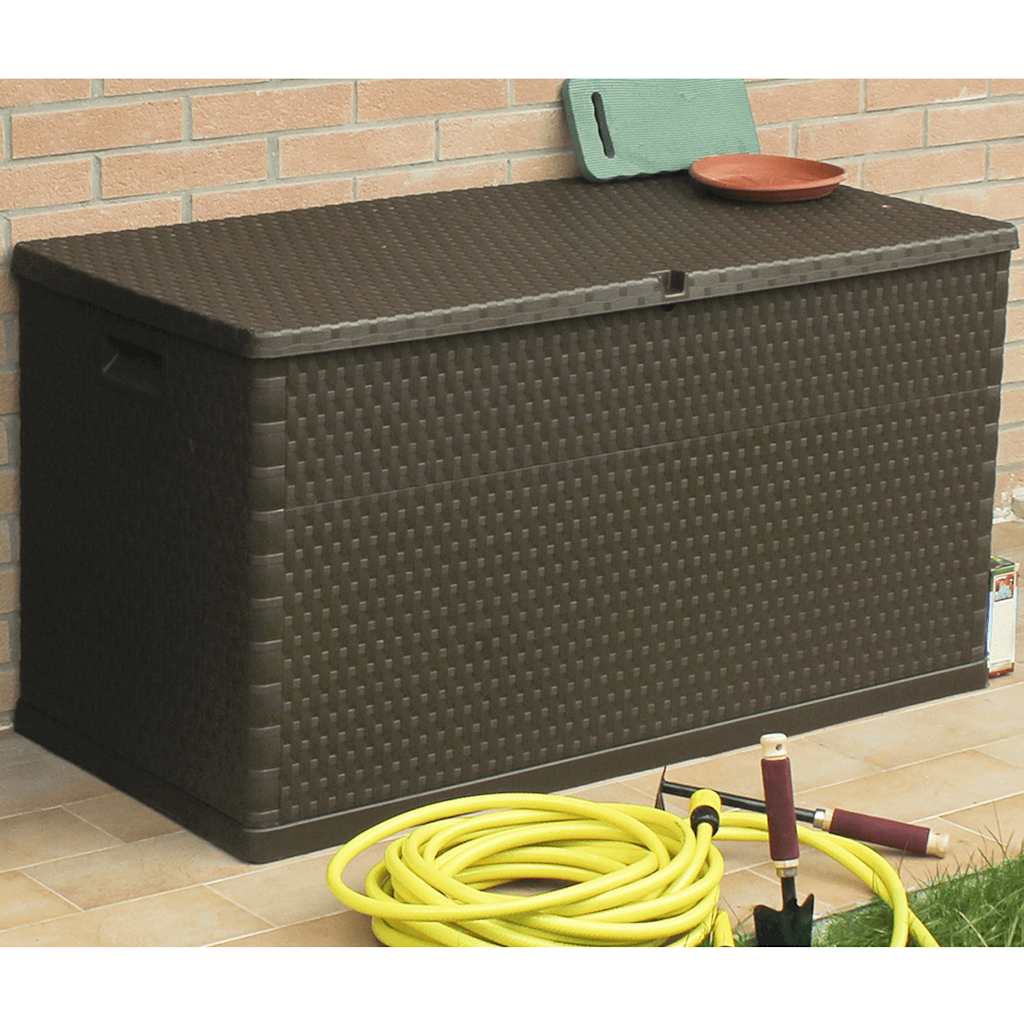 Outdoor Storage Boxes Garden Box 120X56X63 Cm Pp Rattan brown anthracite 120 cm