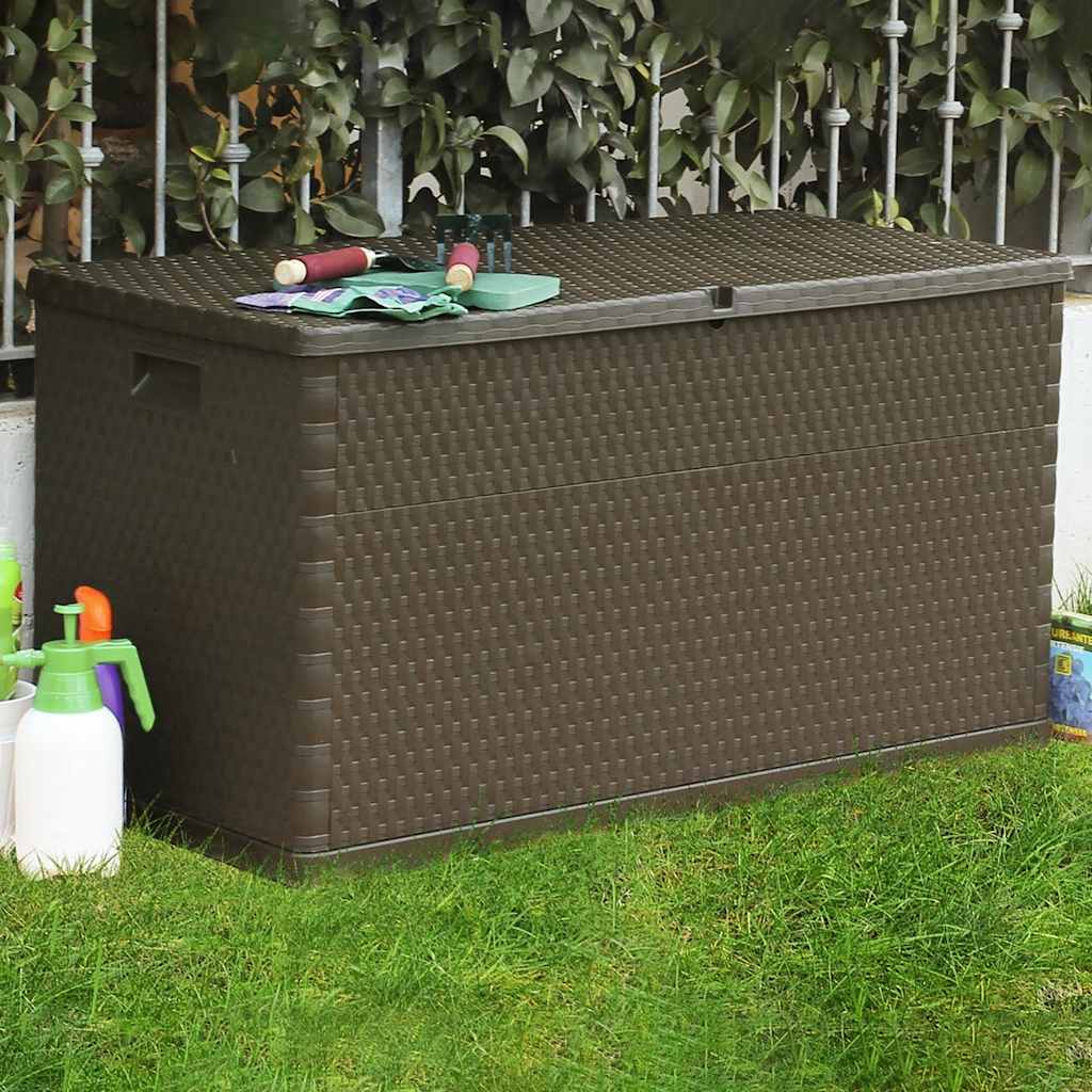 Outdoor Storage Boxes Garden Box 120X56X63 Cm Pp Rattan brown anthracite 120 cm