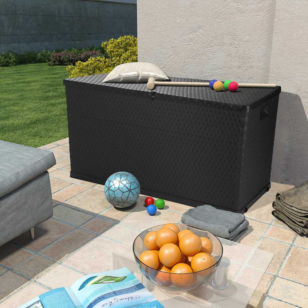 Outdoor Storage Boxes Garden Box 120X56X63 Cm Pp Rattan brown anthracite 120 cm