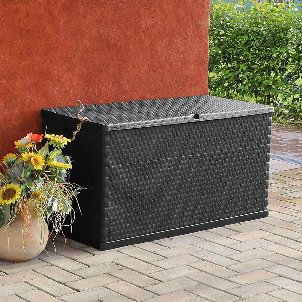 Outdoor Storage Boxes Garden Box 120X56X63 Cm PP Rattan Brown Anthracite 120 Cm