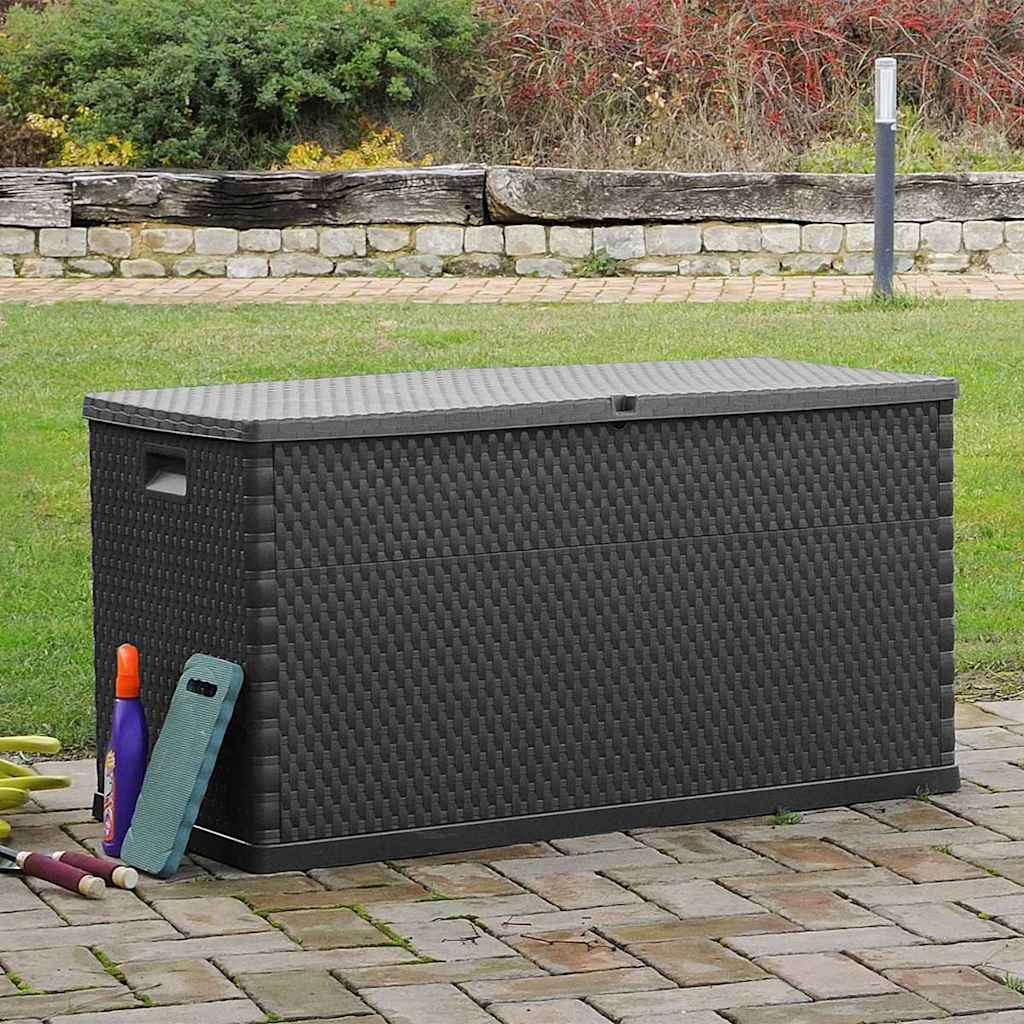 Outdoor Storage Boxes Garden Box 120X56X63 Cm PP Rattan Brown Anthracite 120 Cm