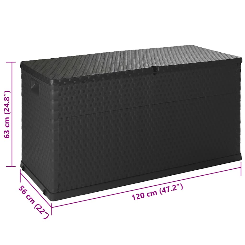 Outdoor Storage Boxes Garden Box 120X56X63 Cm Pp Rattan brown anthracite 120 cm
