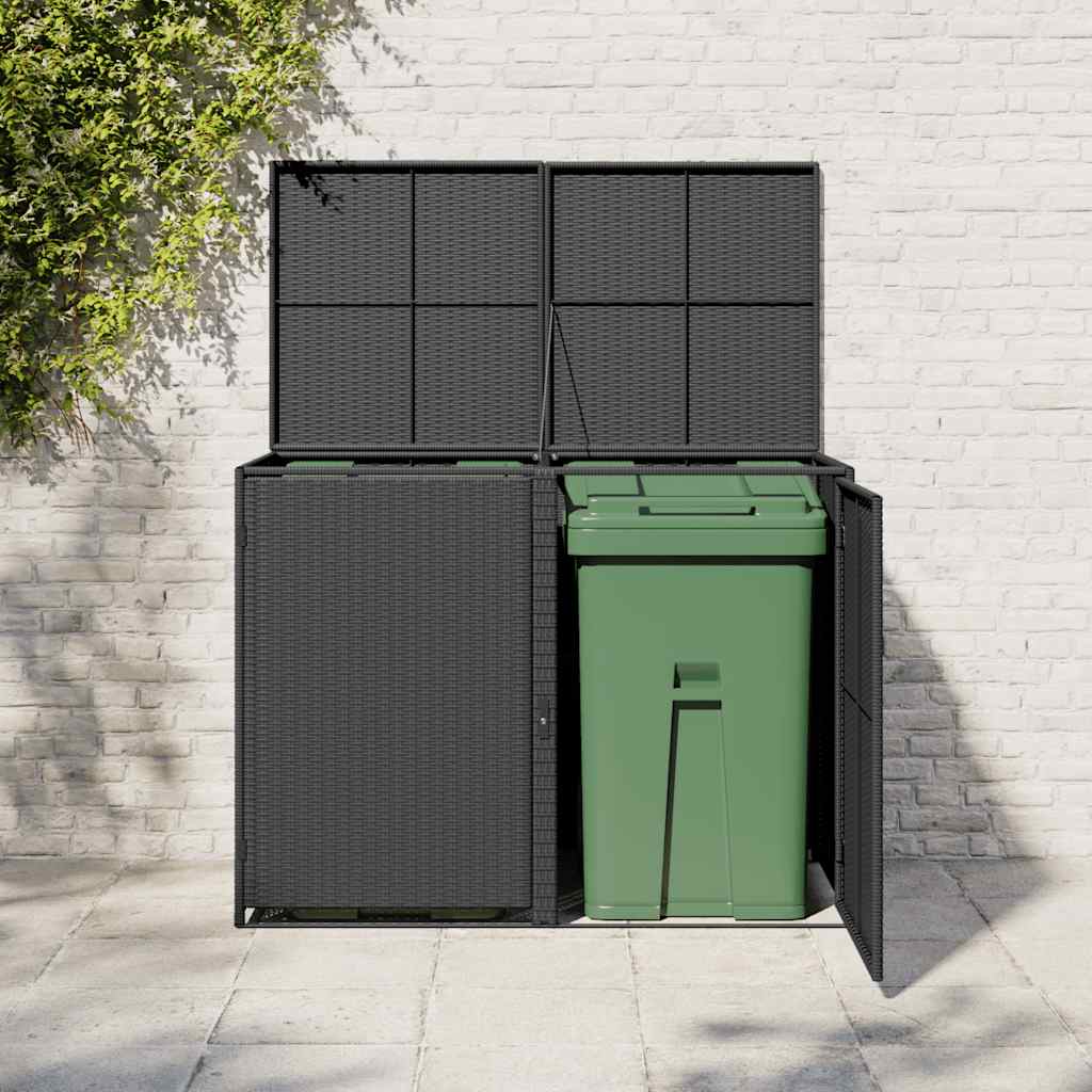 Sheds Garages & Carports Double Wheelie Bin Storage Shed Rattan Garden Store 148