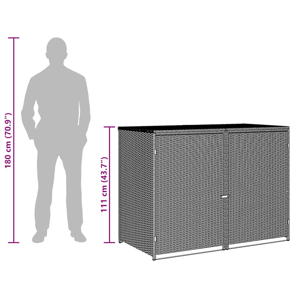 Sheds Garages & Carports Double Wheelie Bin Storage Shed Rattan Garden Store 148