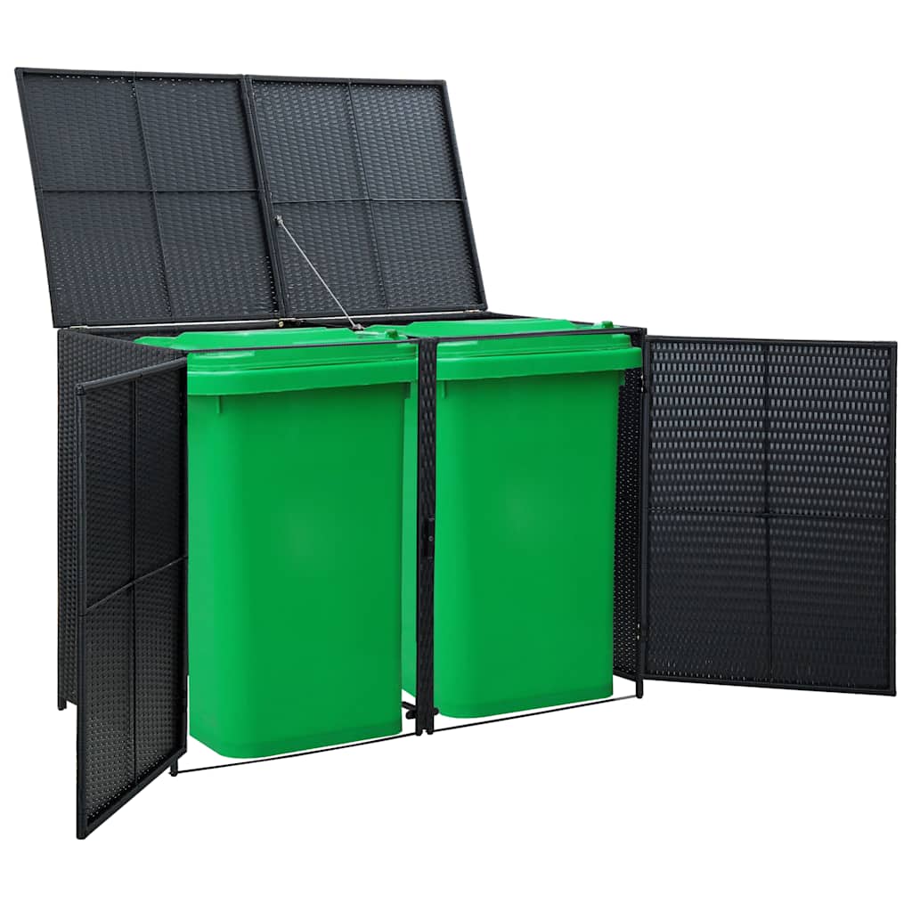 Sheds Garages & Carports Double Wheelie Bin Storage Shed Rattan Garden Store 148