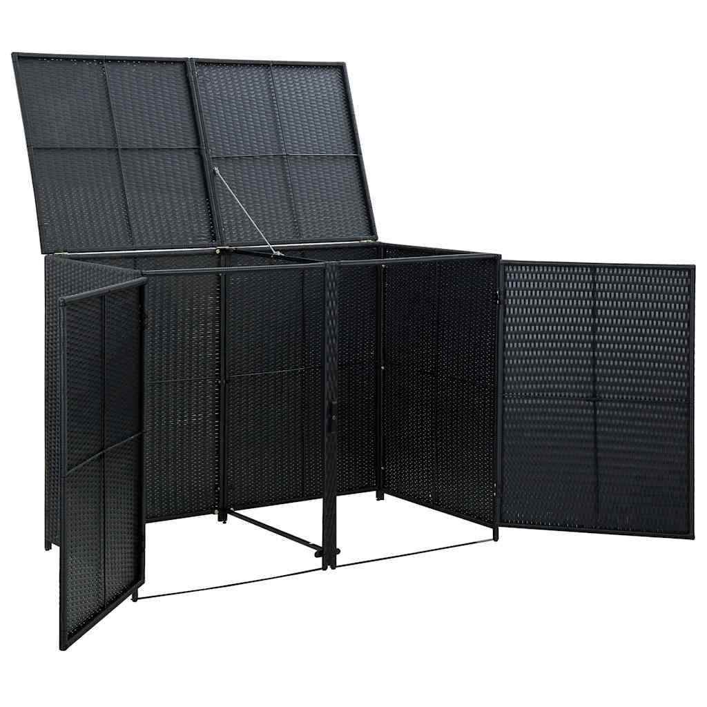 Sheds Garages & Carports Double Wheelie Bin Storage Shed Rattan Garden Store 148