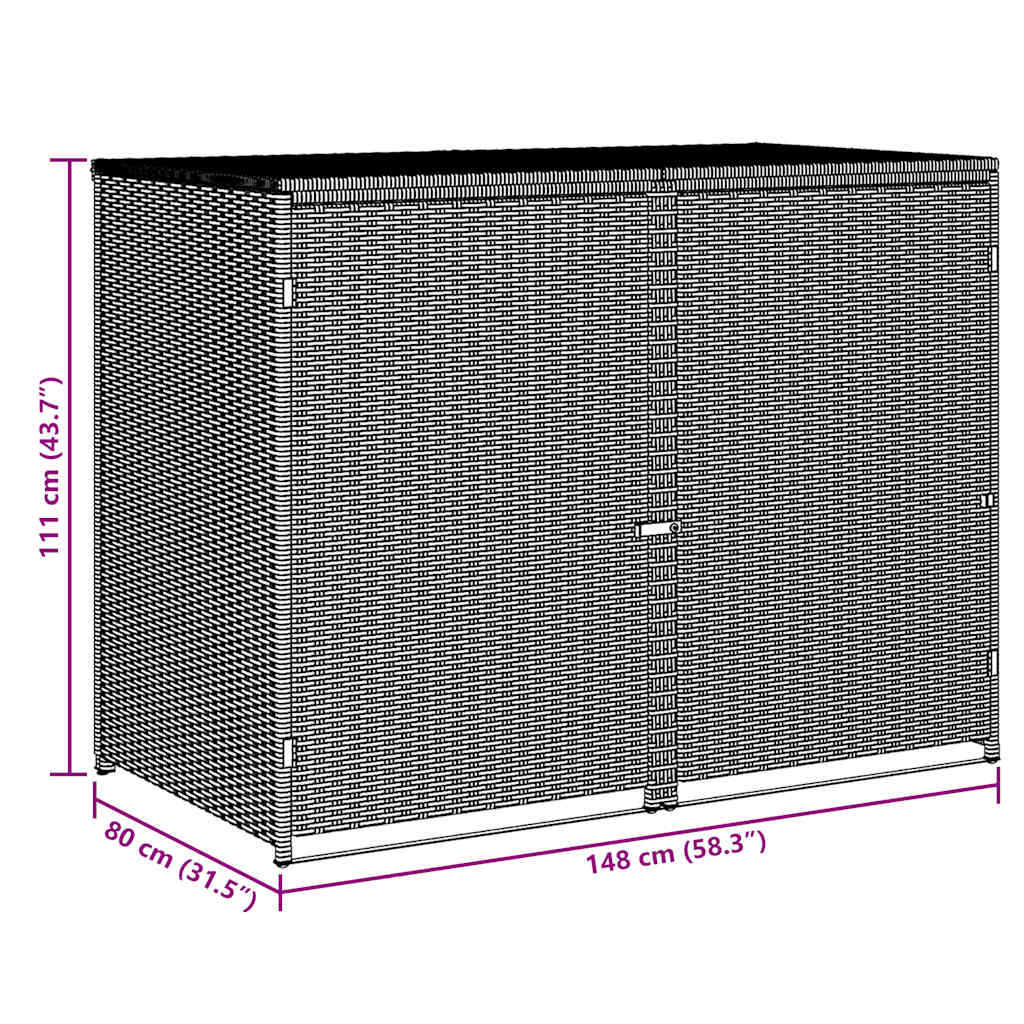 Sheds Garages & Carports Double Wheelie Bin Storage Shed Rattan Garden Store 148