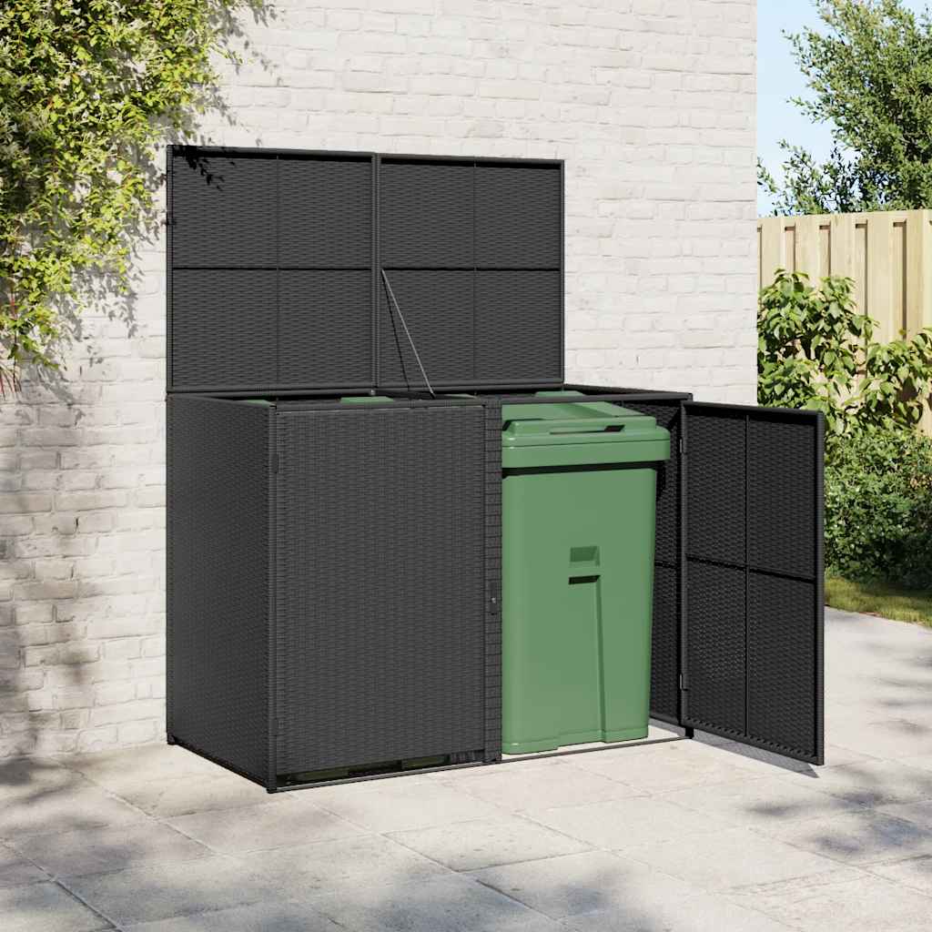 Sheds Garages & Carports Double Wheelie Bin Storage Shed Rattan Garden Store 148