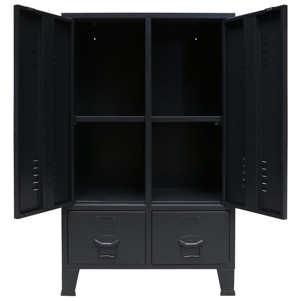 Wardrobe Metal Industrial Style 67X35X107 Cm