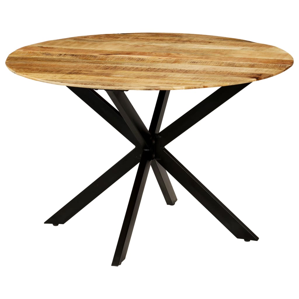 Dining Table Ø110X78 Cm Solid Wood Reclaimed And Steel