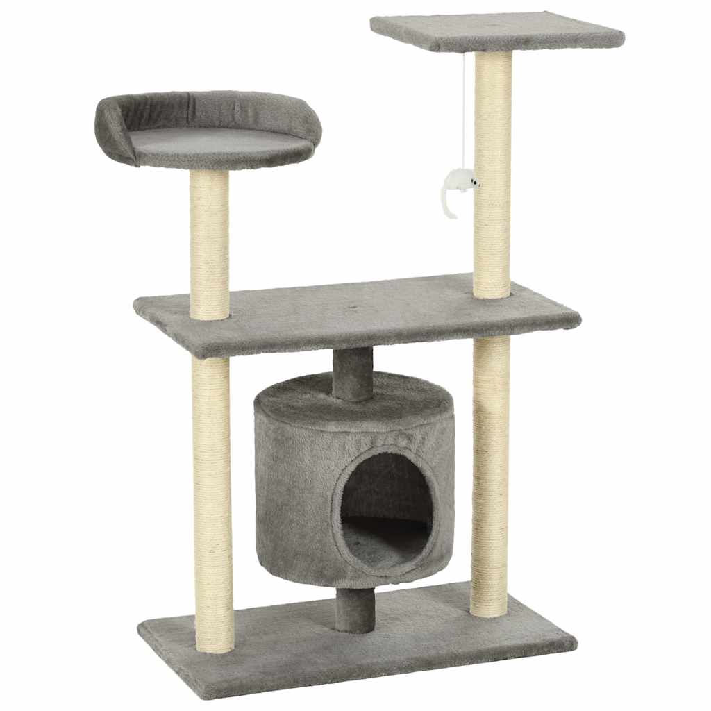 Cat Furniture Tree Sisal Scratching Posts Dark Blue Beige Grey 70 Cm Grey 70 X 4