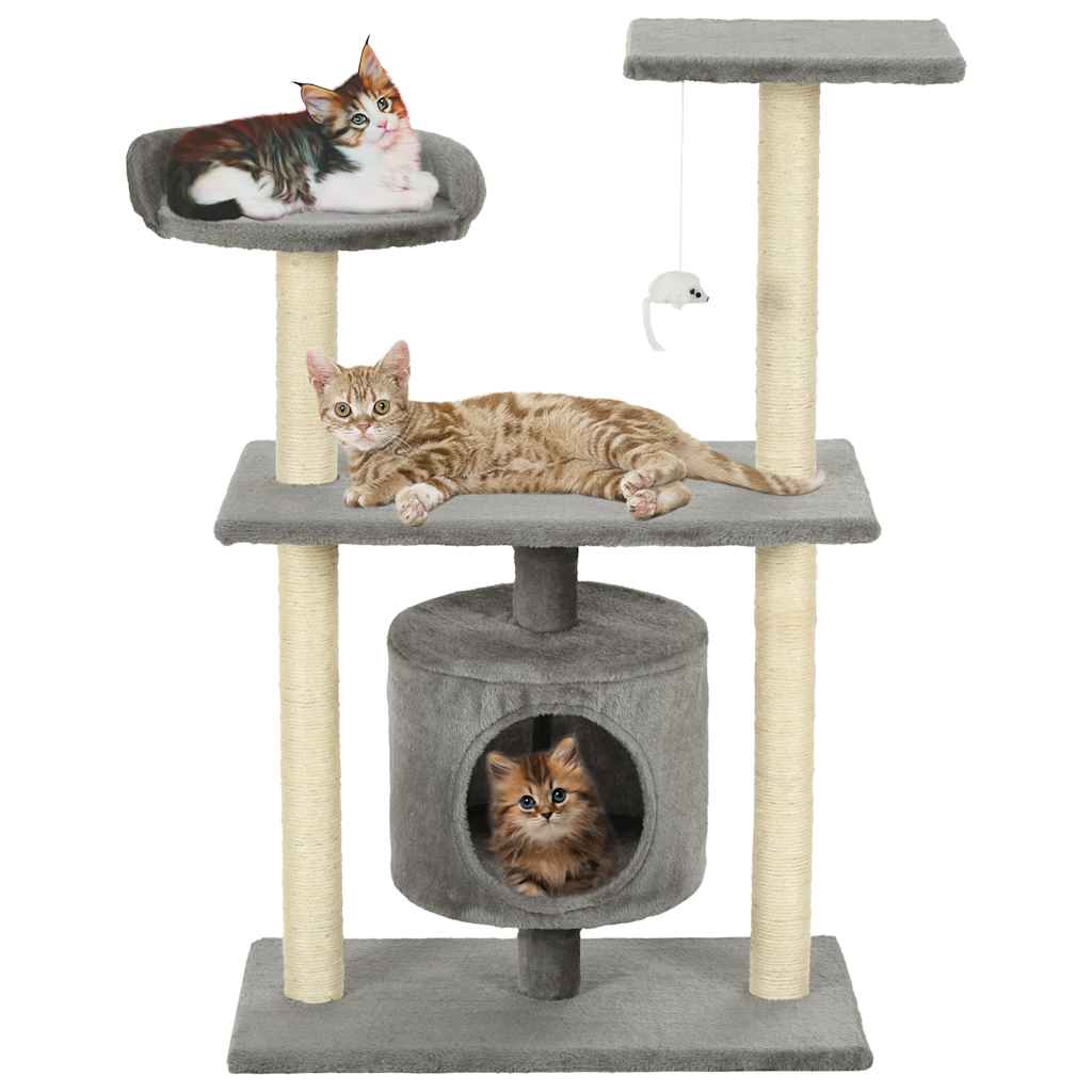 Cat Furniture Tree Sisal Scratching Posts Dark Blue Beige Grey 70 Cm Grey 70 X 4