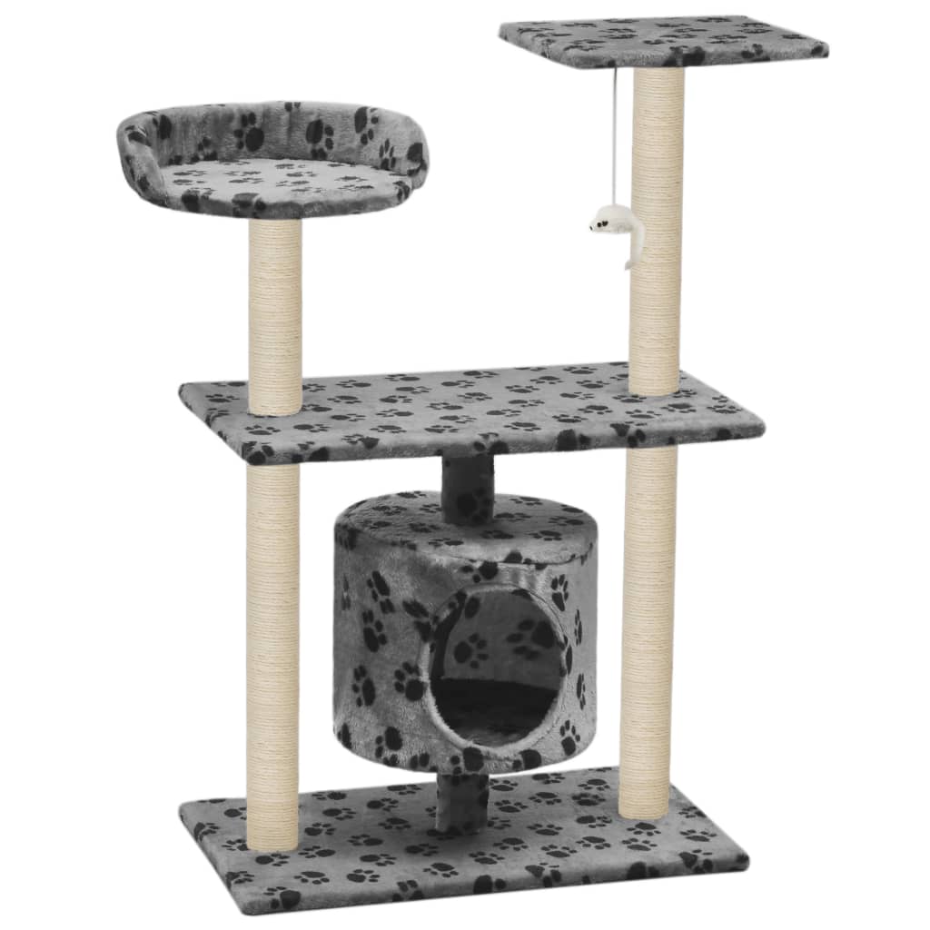Cat Furniture Tree Sisal Scratching Posts Dark Blue Beige Grey 70 Cm Grey 70 X 4