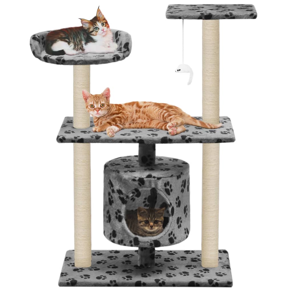Cat Furniture Tree Sisal Scratching Posts Dark Blue Beige Grey 70 Cm Grey 70 X 4