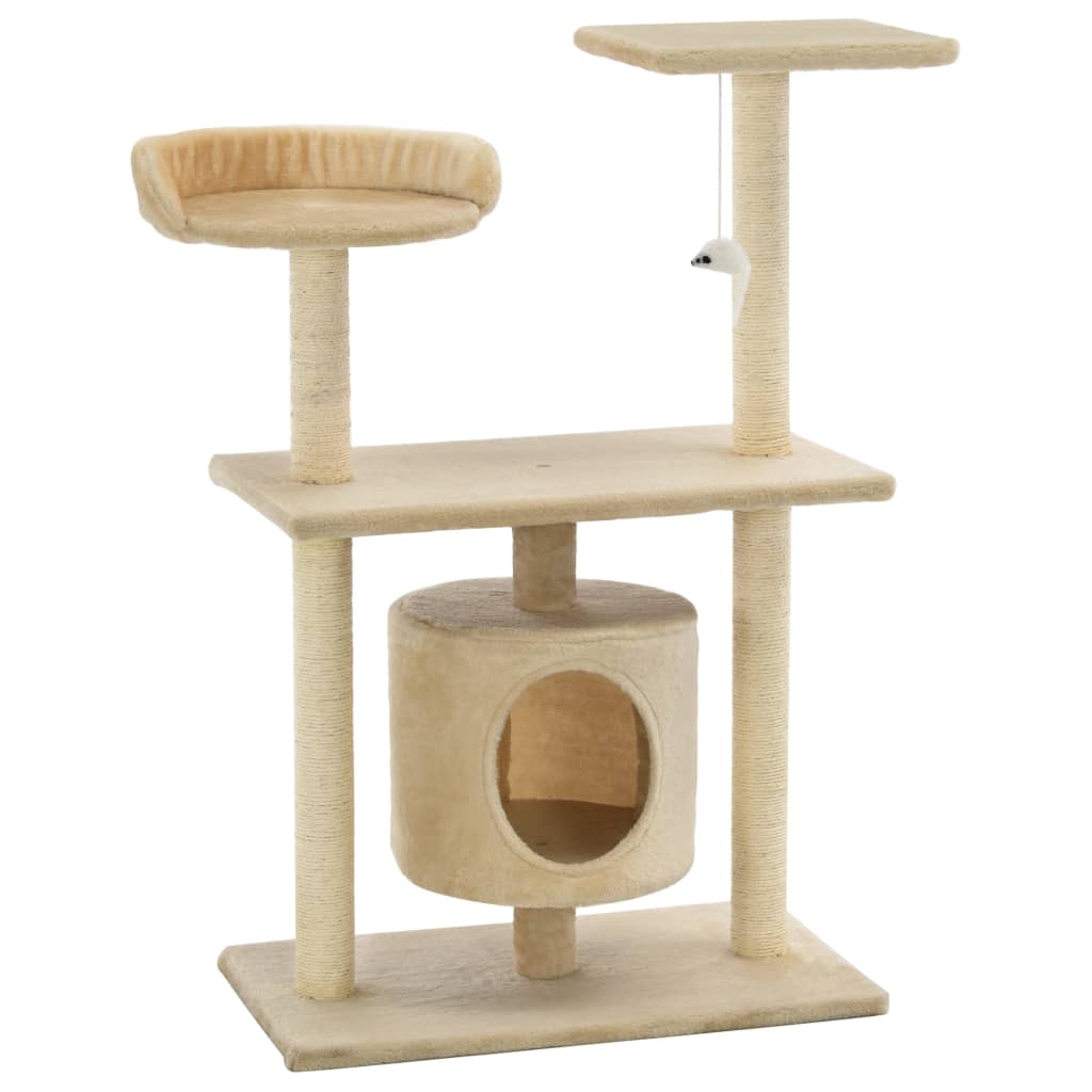 Cat Furniture Tree Sisal Scratching Posts Dark Blue Beige Grey 70 Cm Grey 70 X 4