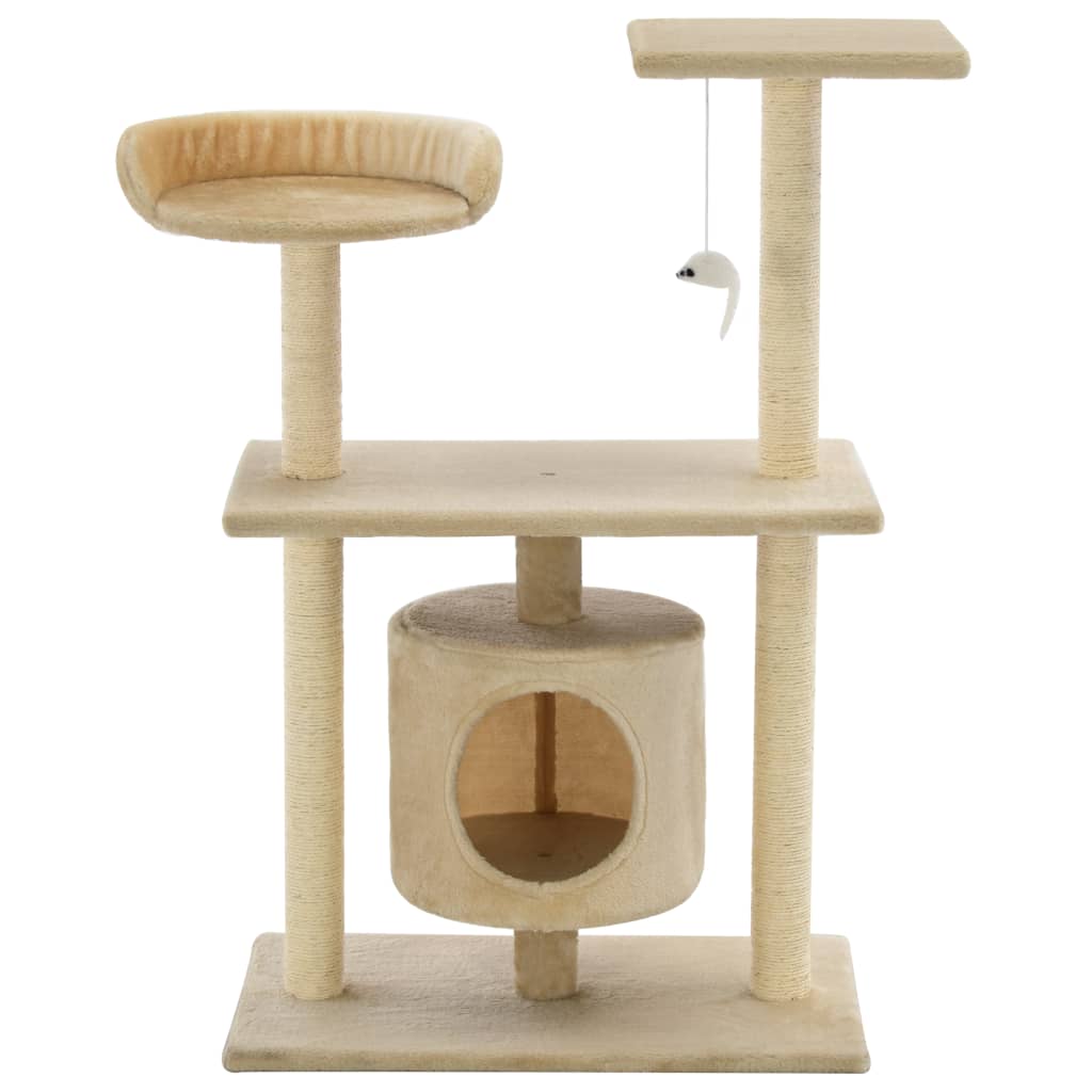 Cat Furniture Tree Sisal Scratching Posts Dark Blue Beige Grey 70 Cm Grey 70 X 4