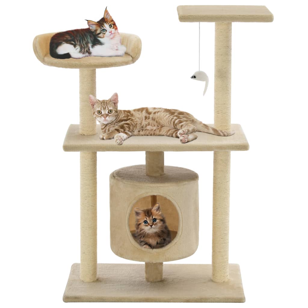 Cat Furniture Tree Sisal Scratching Posts Dark Blue Beige Grey 70 Cm Grey 70 X 4