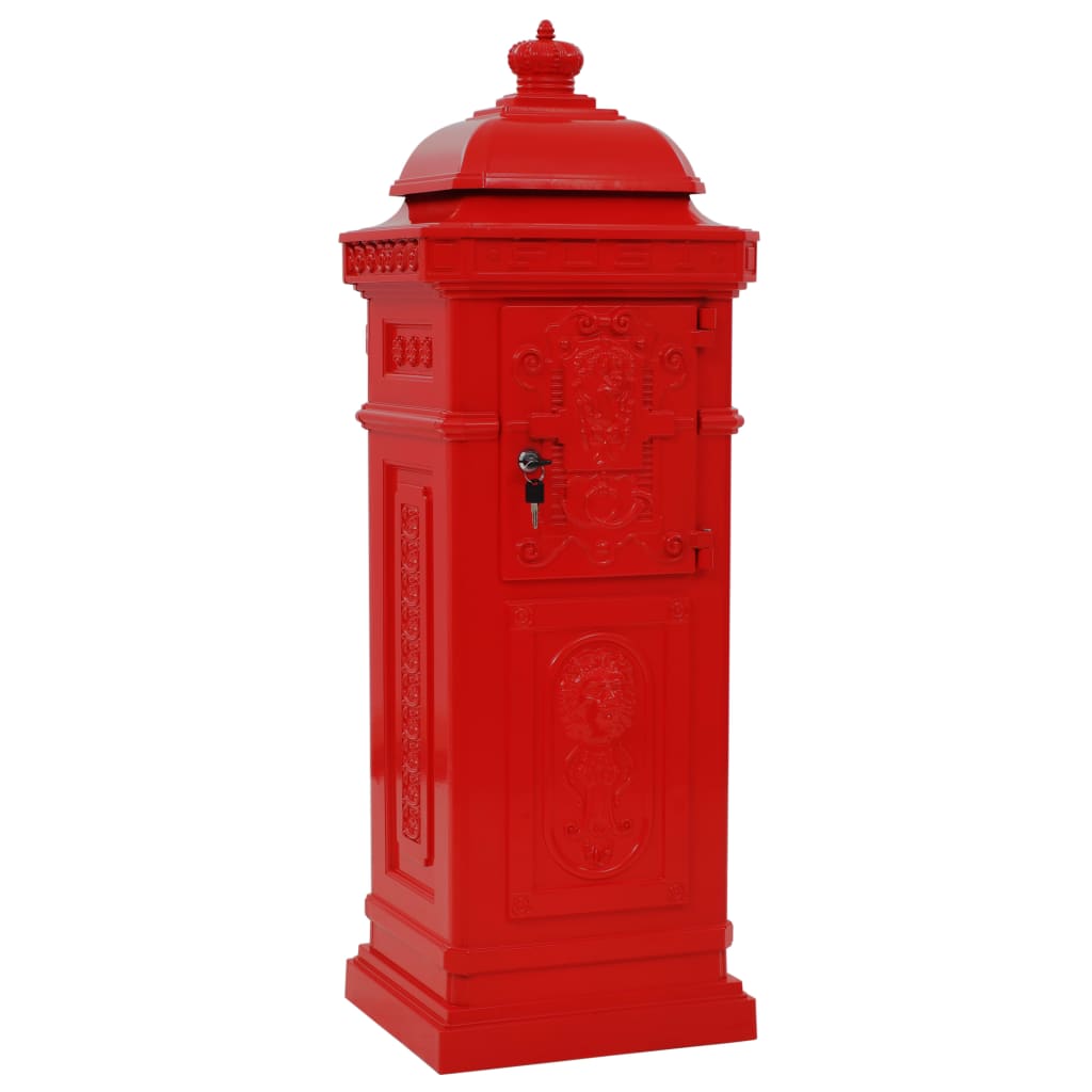 Pillar Letterbox Aluminium Vintage Style Rustproof