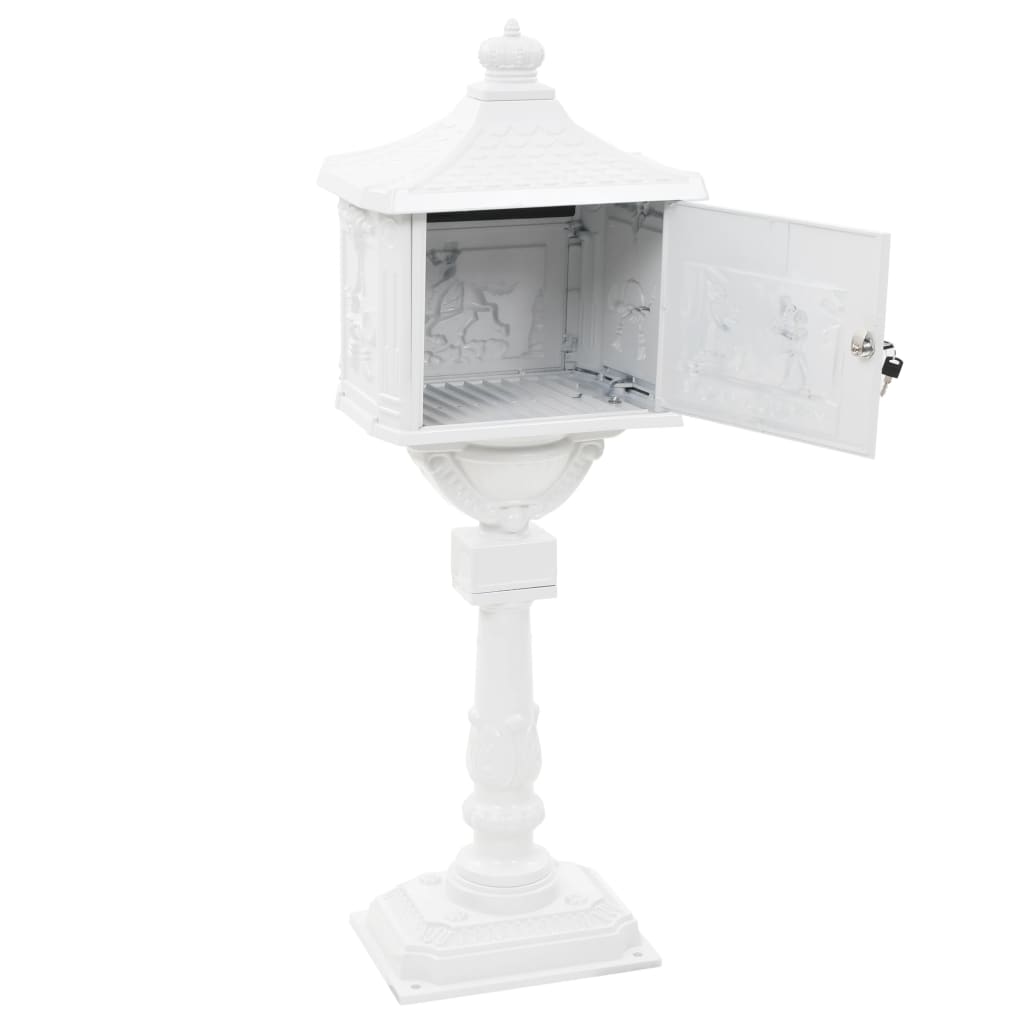 Pedestal Letterbox Aluminium Vintage Style Rustproof