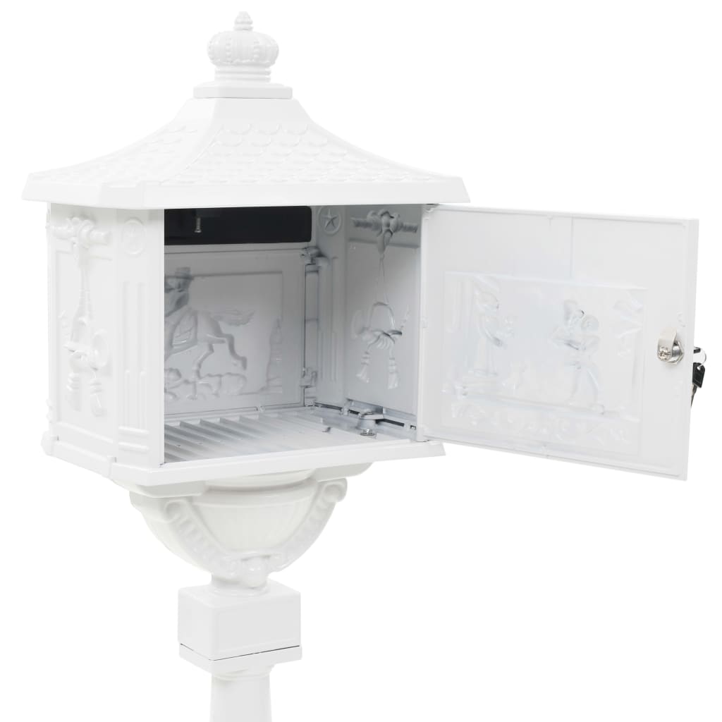Pedestal Letterbox Aluminium Vintage Style Rustproof