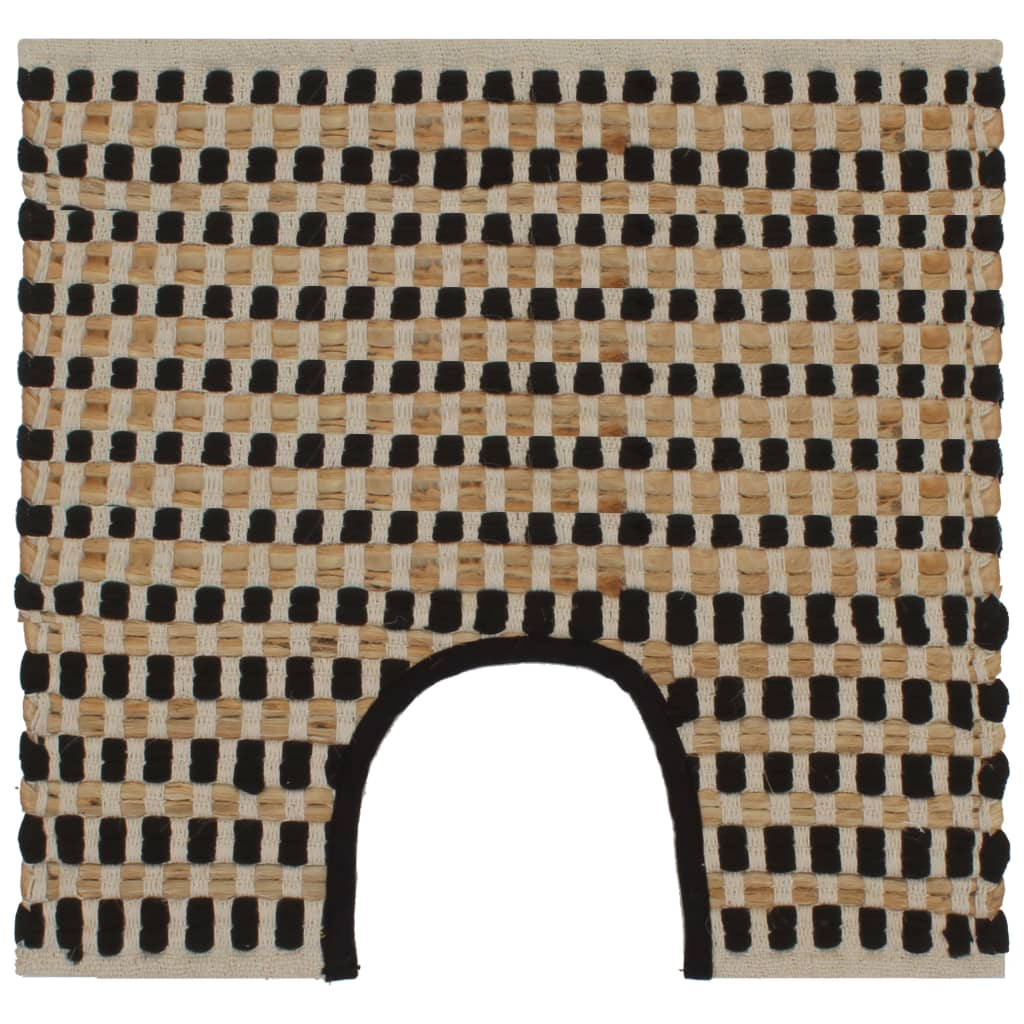 Hand-Woven Jute Bathroom Mat Set Fabric Natural And