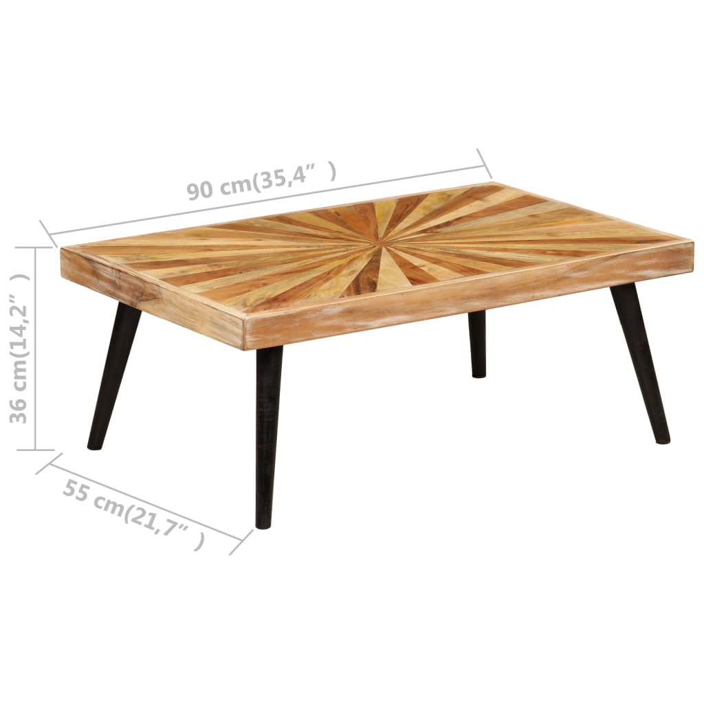 Coffee Table Solid Mango Wood 90X55X36 Cm 90 cm