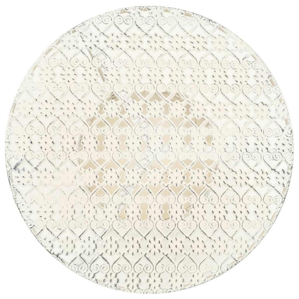 Bistro Table Vintage Style Round Metal 40X70 Cm White