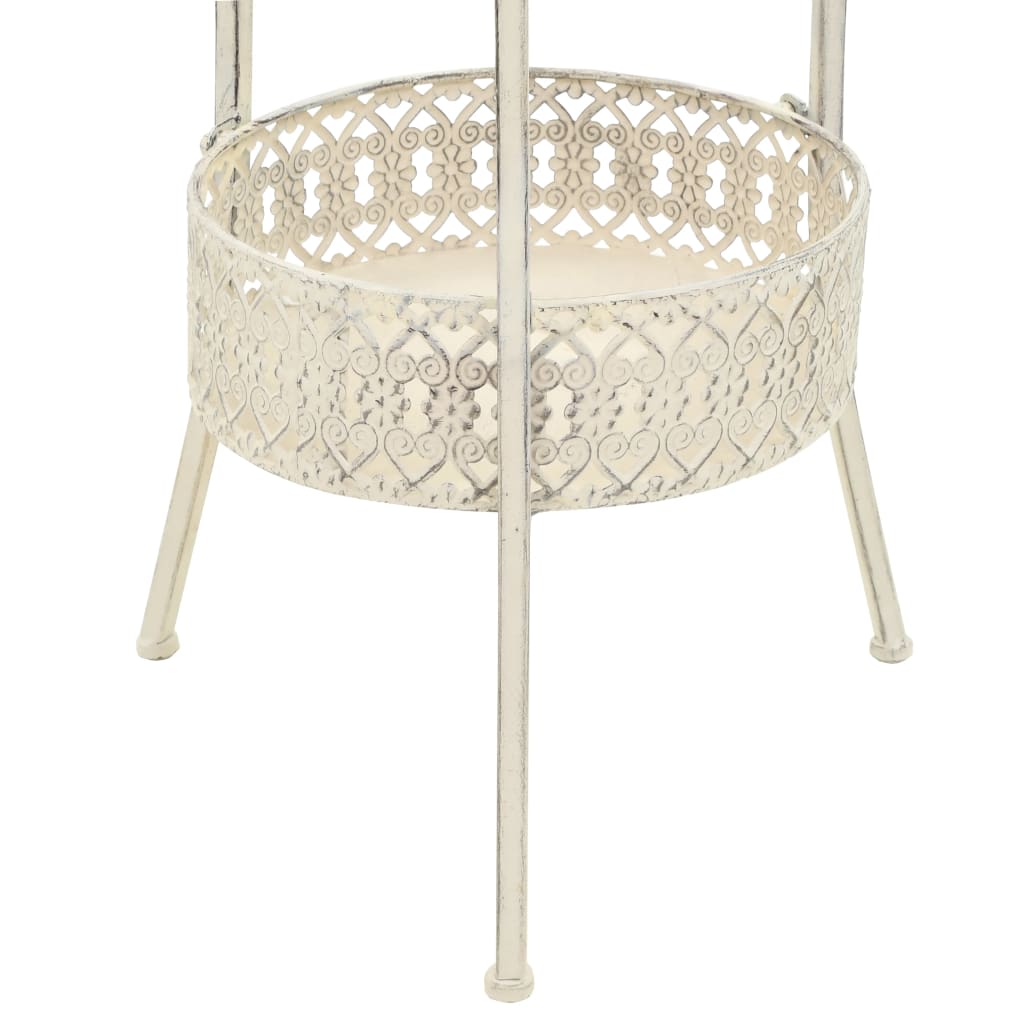 Bistro Table Vintage Style Round Metal 40X70 Cm White
